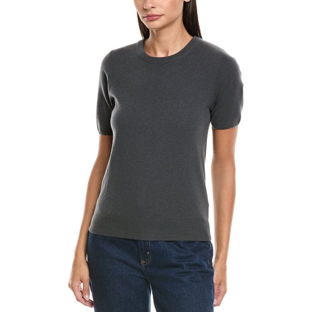 N.Peal Womens  Milly 100% Cashmere T-Shirt, Gray
